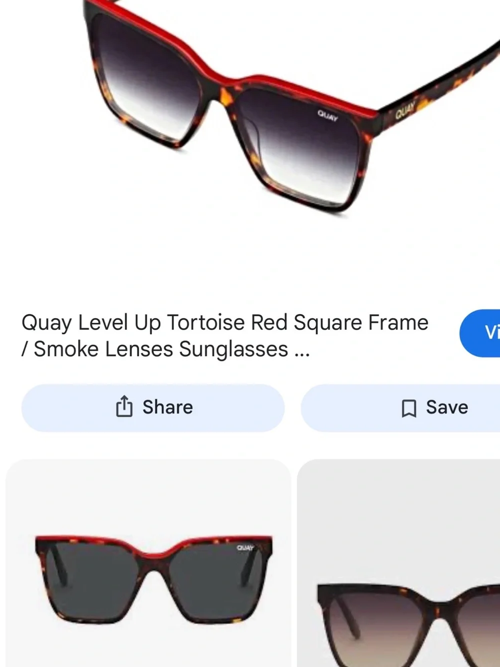 Quay Australia Oversized Square Sunglasses - Tortoiseshell with Red Trim